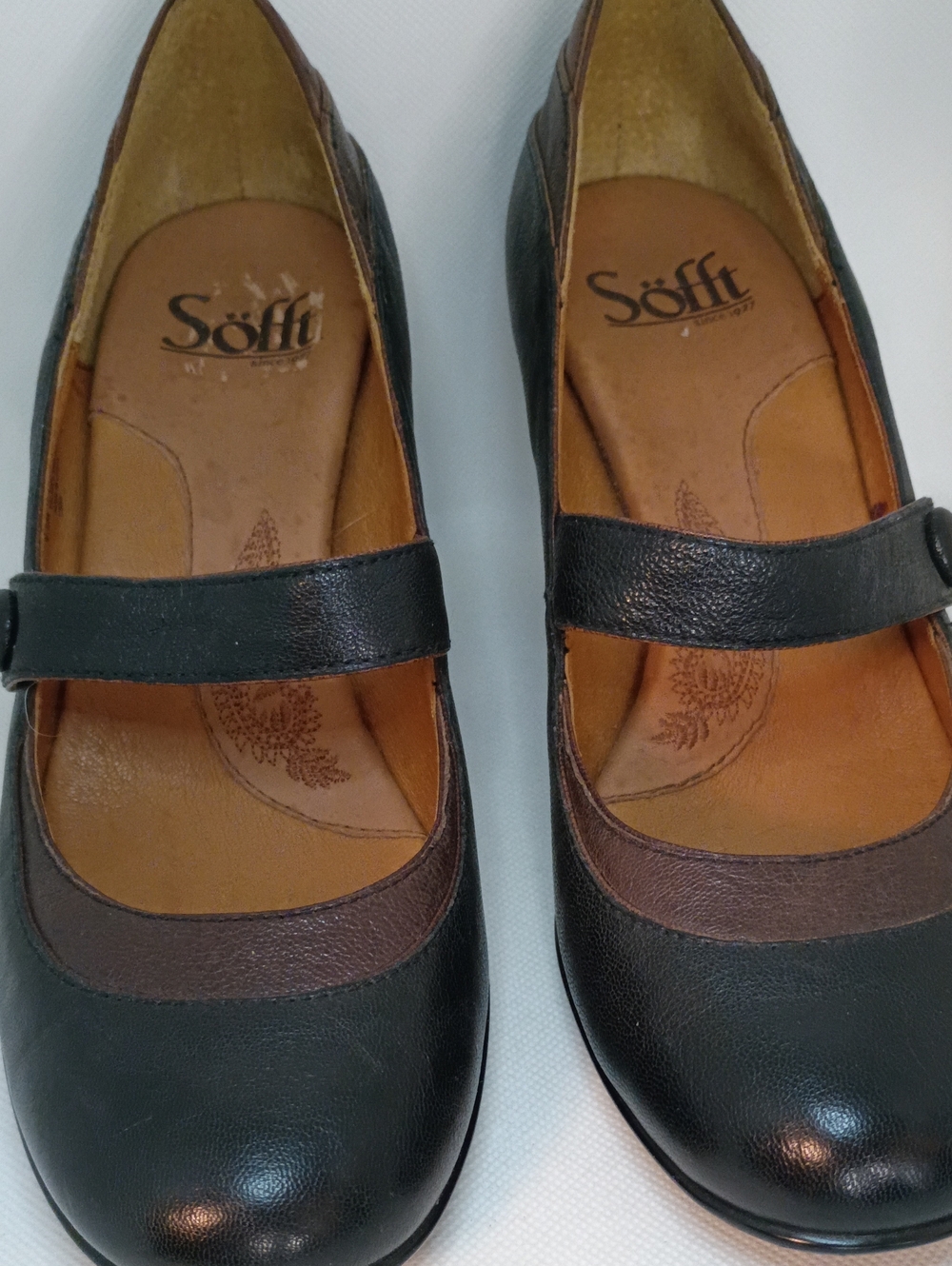 Söfft Black and Brown Mary Jane Flats